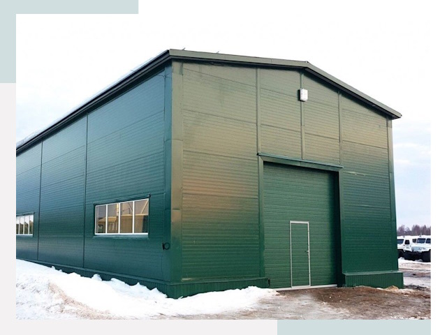 Двускатные ангары в Великом Новгороде